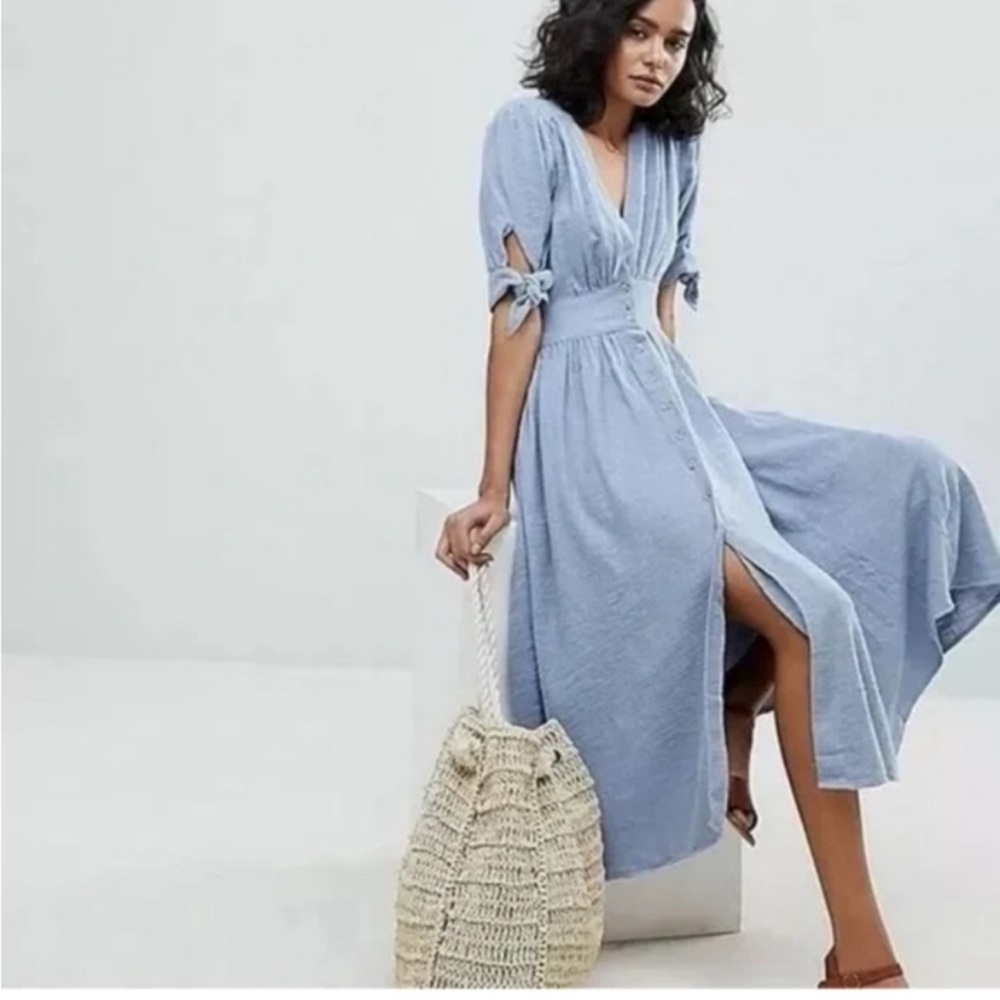 Free People NWT Love of My Life Blue Midi Dress